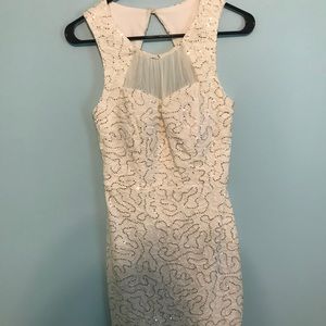 City Triangles White sequin formal dress